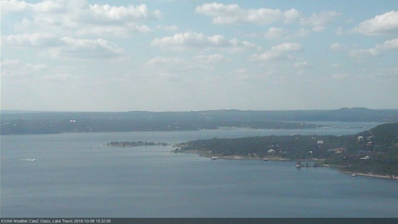 Lake Travis webcam, October 8, 2016 2:35 PM CT