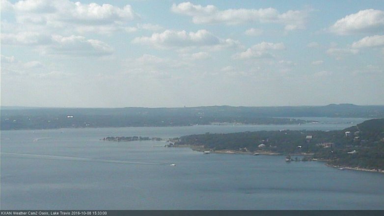 Lake Travis webcam, October 8, 2016 3:00 PM CT