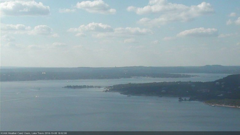 Lake Travis webcam, October 8, 2016 3:05 PM CT