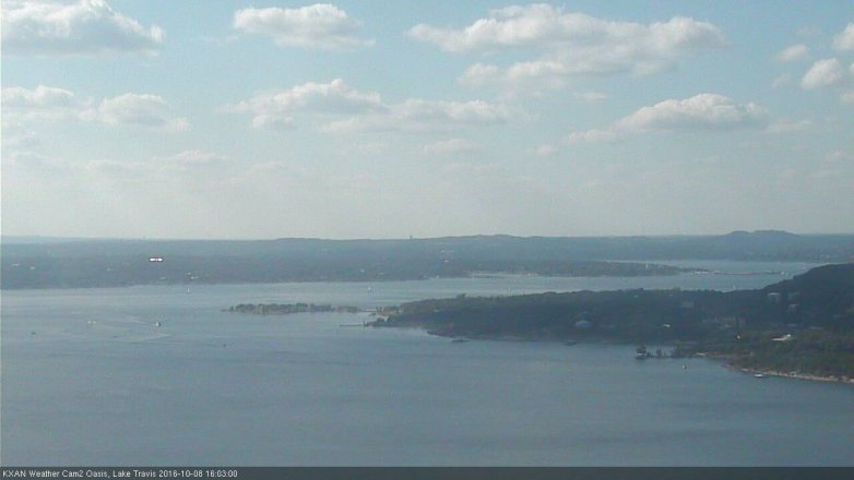 Lake Travis webcam, October 8, 2016 3:25 PM CT