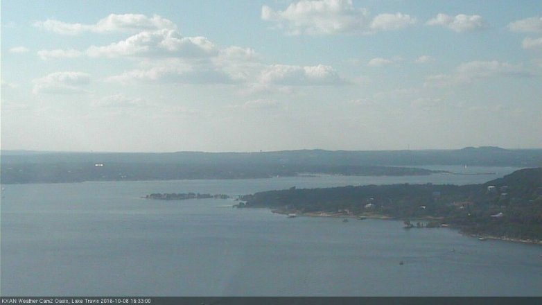 Lake Travis webcam, October 8, 2016 3:40 PM CT