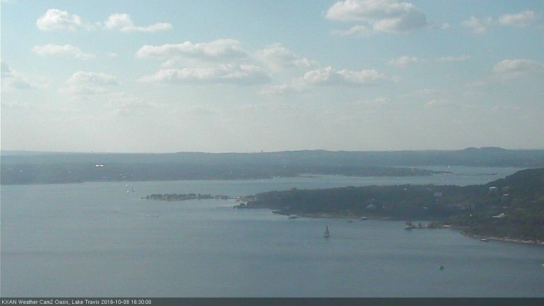 Lake Travis webcam, October 8, 2016 3:50 PM CT