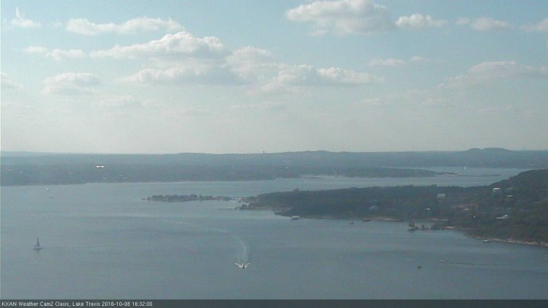 Lake Travis webcam, October 8, 2016 4:00 PM CT