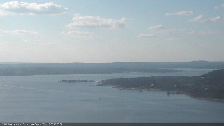 Lake Travis webcam, October 8, 2016 4:25 PM CT