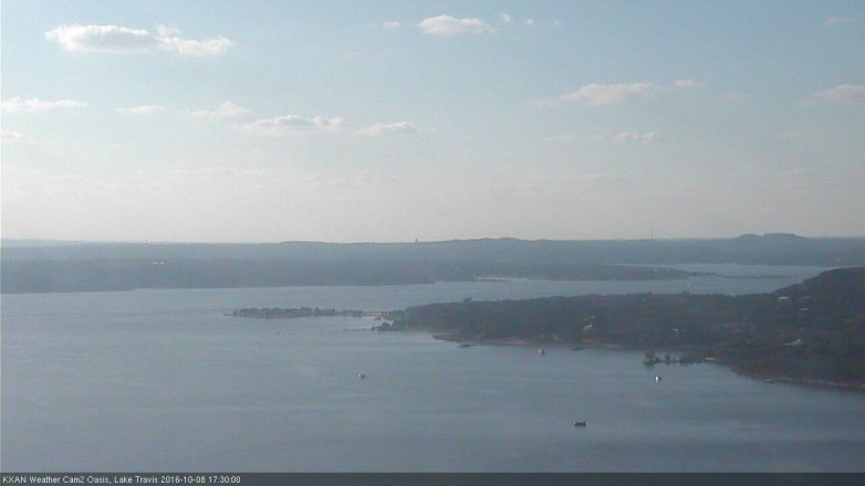 Lake Travis webcam, October 8, 2016 4:40 PM CT