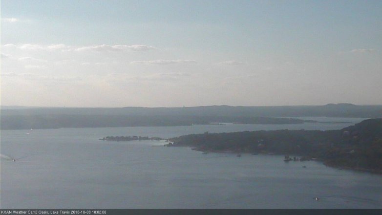 Lake Travis webcam, October 8, 2016 5:05 PM CT