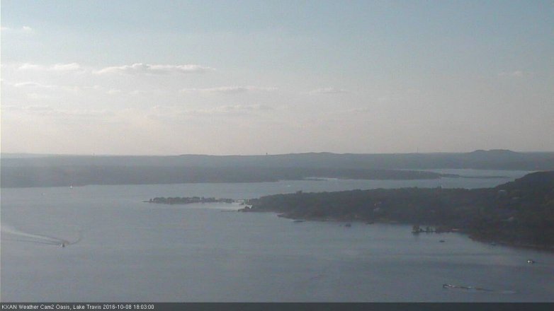 Lake Travis webcam, October 8, 2016 5:15 PM CT