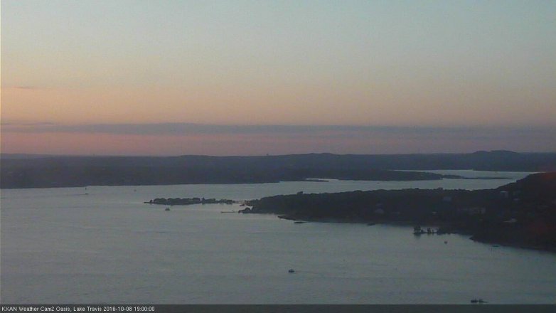 Lake Travis webcam, October 8, 2016 6:05 PM CT