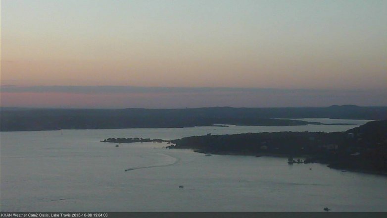 Lake Travis webcam, October 8, 2016 6:10 PM CT