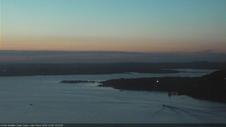 Lake Travis webcam, October 8, 2016 7:00 PM CT