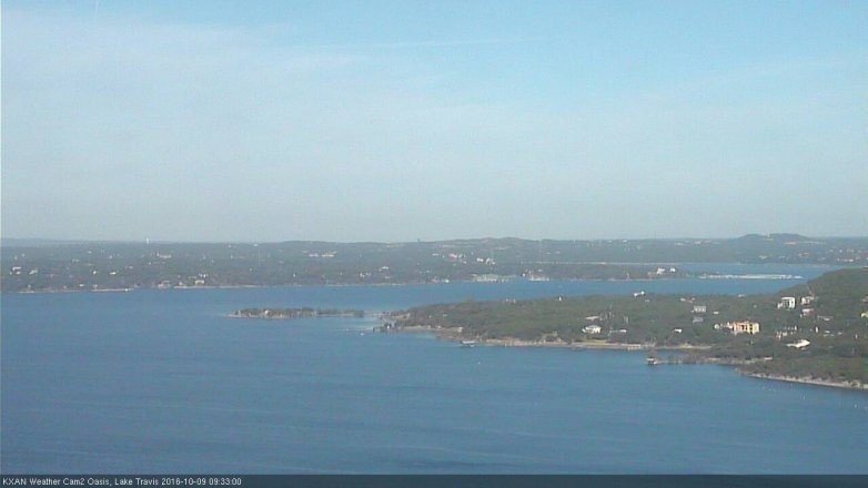 Lake Travis webcam, October 9, 2016 9:05 AM CT