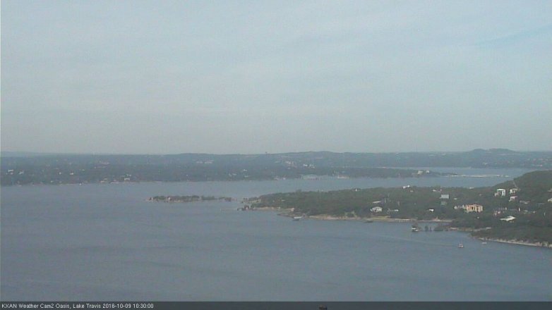 Lake Travis webcam, October 9, 2016 9:55 AM CT