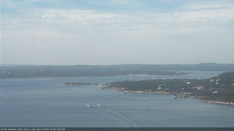 Lake Travis webcam, October 9, 2016 1:15 PM CT