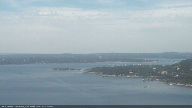 Lake Travis webcam, October 9, 2016 1:35 PM CT