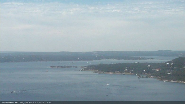 Lake Travis webcam, October 9, 2016 1:40 PM CT