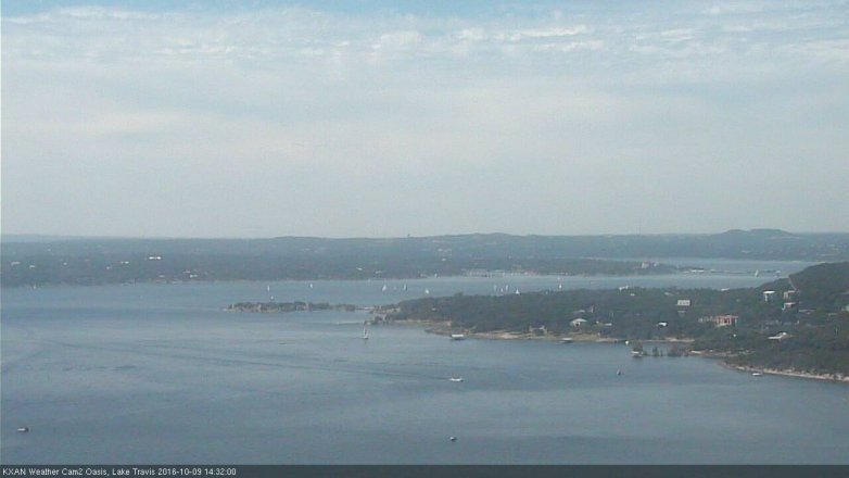 Lake Travis webcam, October 9, 2016 1:45 PM CT