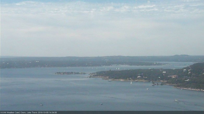 Lake Travis webcam, October 9, 2016 1:55 PM CT
