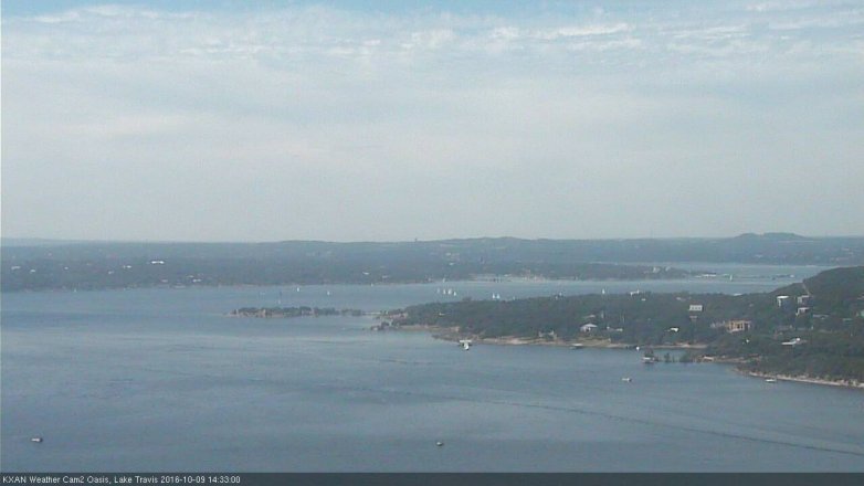 Lake Travis webcam, October 9, 2016 2:05 PM CT