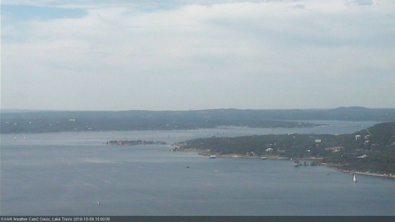 Lake Travis webcam, October 9, 2016 2:20 PM CT