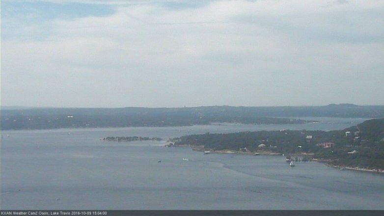 Lake Travis webcam, October 9, 2016 2:35 PM CT