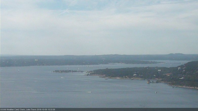 Lake Travis webcam, October 9, 2016 2:55 PM CT