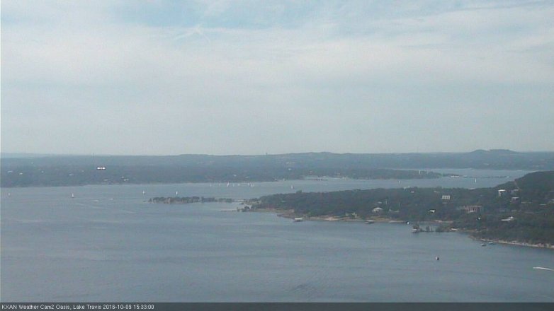 Lake Travis webcam, October 9, 2016 3:05 PM CT
