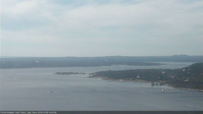 Lake Travis webcam, October 9, 2016 3:30 PM CT