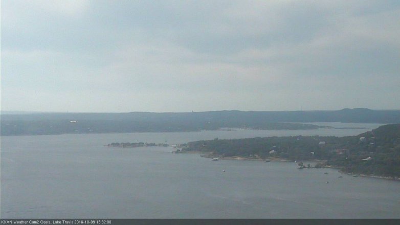 Lake Travis webcam, October 9, 2016 3:35 PM CT