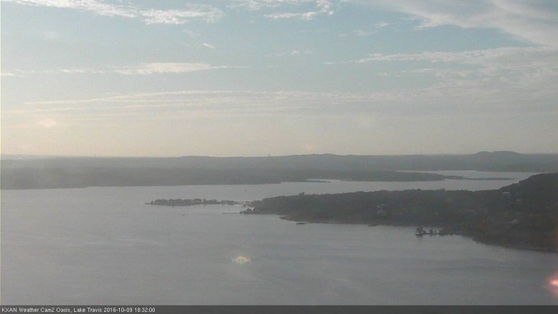Lake Travis webcam, October 9, 2016 5:55 PM CT