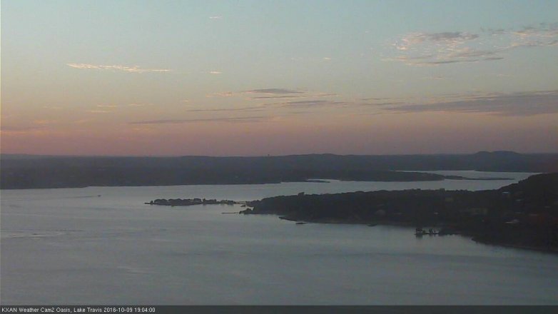 Lake Travis webcam, October 9, 2016 6:10 PM CT