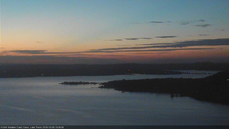 Lake Travis webcam, October 9, 2016 7:05 PM CT
