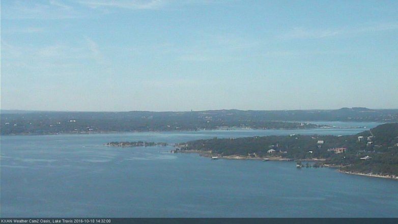 Lake Travis webcam, October 10, 2016 1:35 PM CT