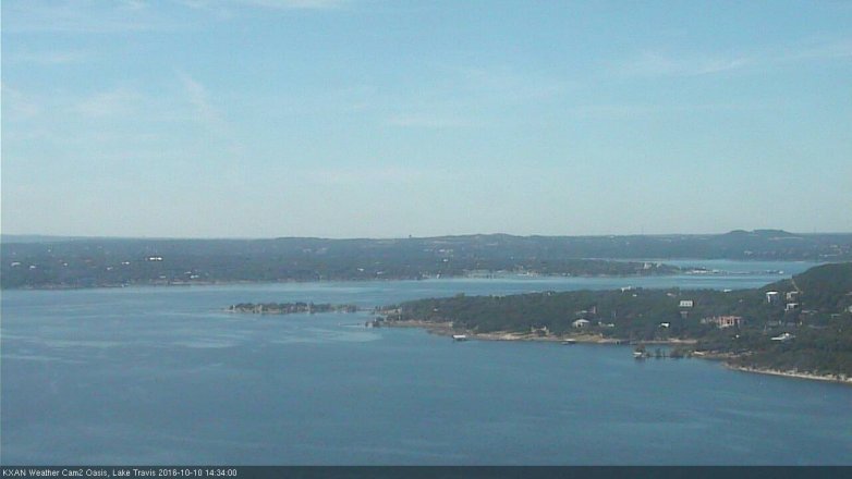 Lake Travis webcam, October 10, 2016 1:55 PM CT