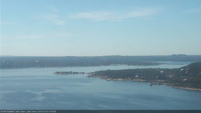Lake Travis webcam, October 10, 2016 2:55 PM CT