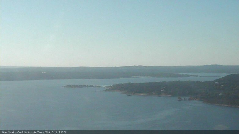 Lake Travis webcam, October 10, 2016 5:00 PM CT