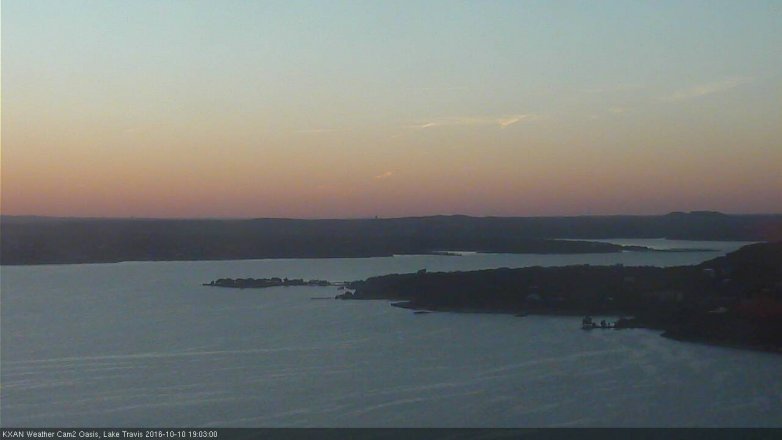 Lake Travis webcam, October 10, 2016 6:25 PM CT