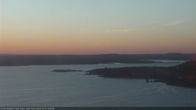 Lake Travis webcam, October 10, 2016 6:30 PM CT