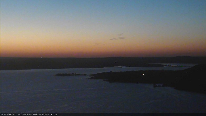 Lake Travis webcam, October 10, 2016 6:35 PM CT