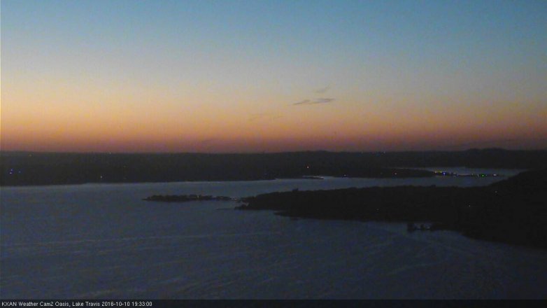 Lake Travis webcam, October 10, 2016 7:00 PM CT