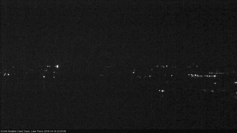 Lake Travis webcam, October 10, 2016 9:30 PM CT