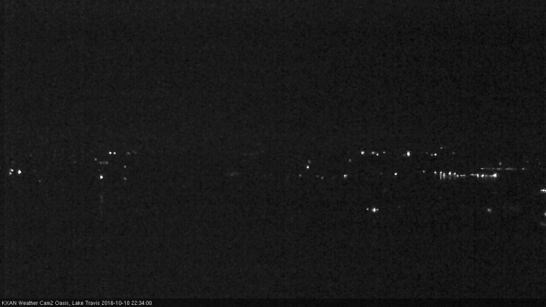 Lake Travis webcam, October 10, 2016 10:00 PM CT