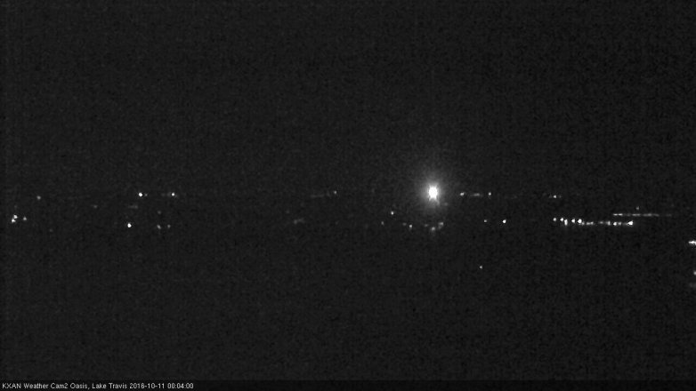 Lake Travis webcam, October 10, 2016 11:20 PM CT