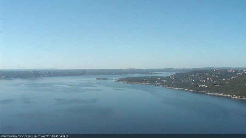 Lake Travis webcam, October 11, 2016 1:45 PM CT