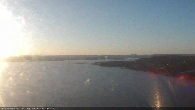 Lake Travis webcam, October 11, 2016 5:50 PM CT