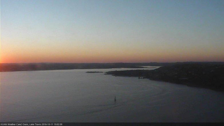 Lake Travis webcam, October 11, 2016 6:15 PM CT