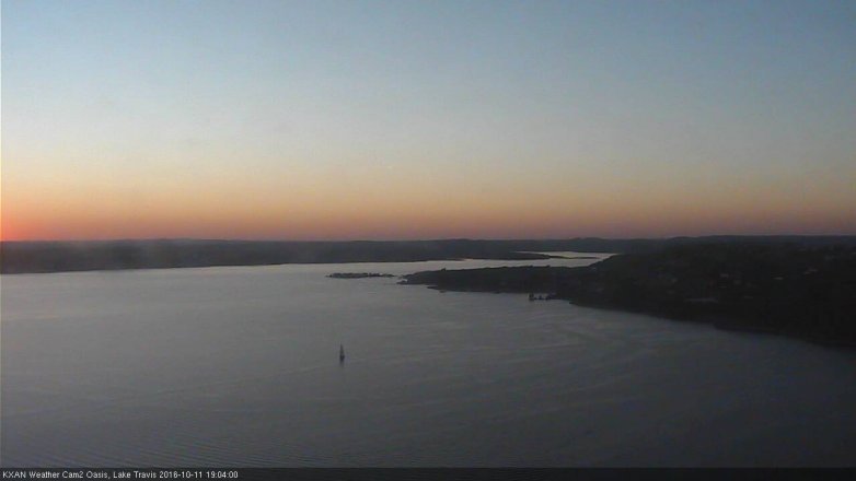 Lake Travis webcam, October 11, 2016 6:25 PM CT