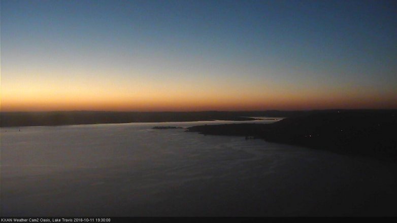 Lake Travis webcam, October 11, 2016 6:35 PM CT