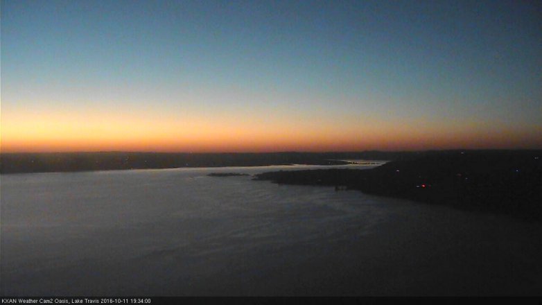 Lake Travis webcam, October 11, 2016 6:45 PM CT