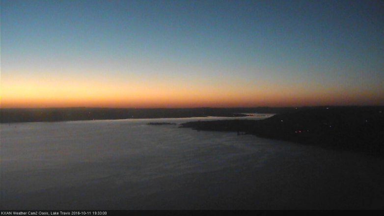 Lake Travis webcam, October 11, 2016 6:55 PM CT