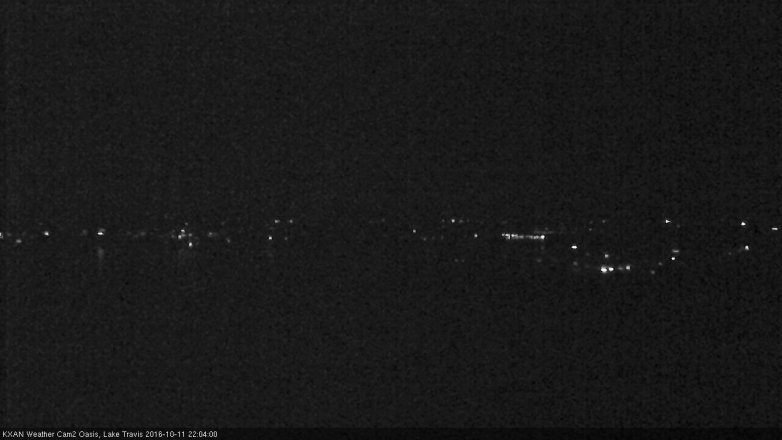 Lake Travis webcam, October 11, 2016 9:30 PM CT